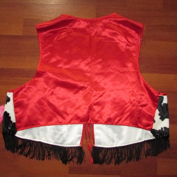 Fredericks of Hollywood Cow Print Fringed Vest - 2X - NEW - Picture 4 of 4